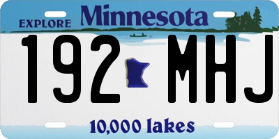 MN license plate 192MHJ