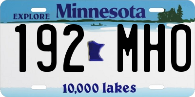 MN license plate 192MHO