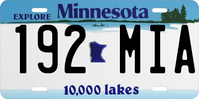 MN license plate 192MIA