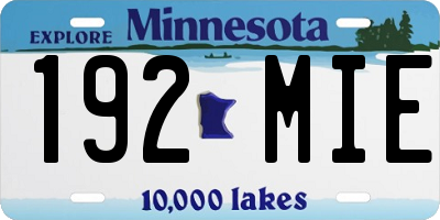 MN license plate 192MIE