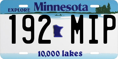 MN license plate 192MIP