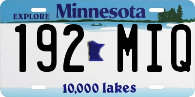 MN license plate 192MIQ