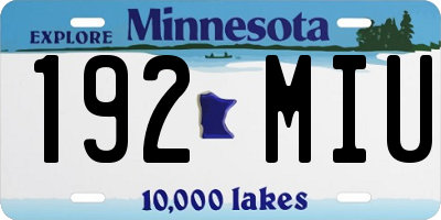 MN license plate 192MIU
