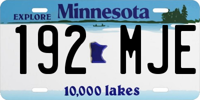 MN license plate 192MJE
