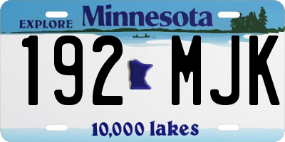 MN license plate 192MJK