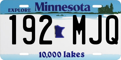 MN license plate 192MJQ