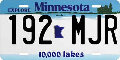 MN license plate 192MJR