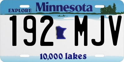 MN license plate 192MJV
