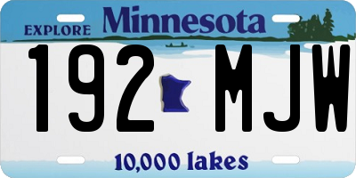 MN license plate 192MJW