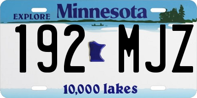 MN license plate 192MJZ