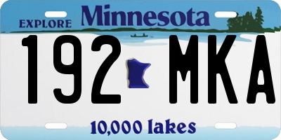 MN license plate 192MKA