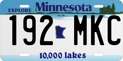MN license plate 192MKC