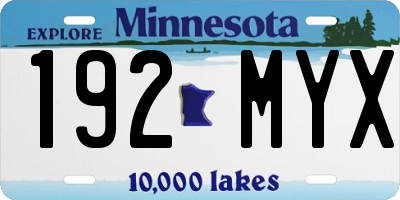 MN license plate 192MYX