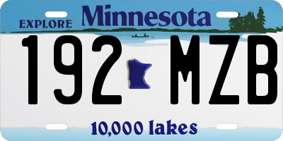 MN license plate 192MZB