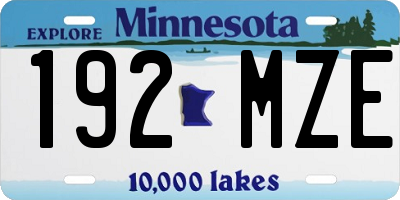 MN license plate 192MZE