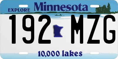 MN license plate 192MZG