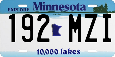 MN license plate 192MZI