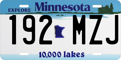 MN license plate 192MZJ