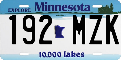MN license plate 192MZK
