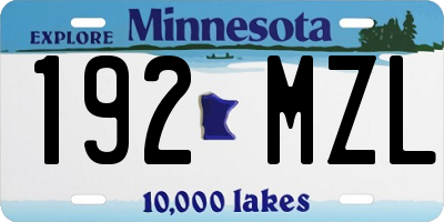 MN license plate 192MZL