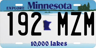 MN license plate 192MZM