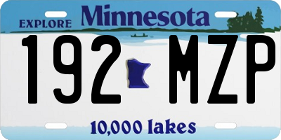 MN license plate 192MZP
