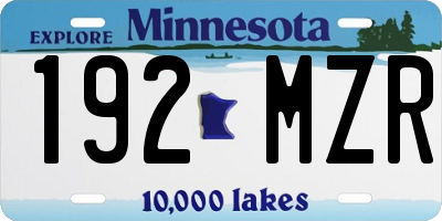 MN license plate 192MZR