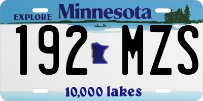 MN license plate 192MZS