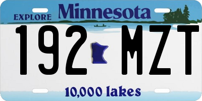 MN license plate 192MZT