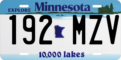 MN license plate 192MZV