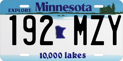 MN license plate 192MZY