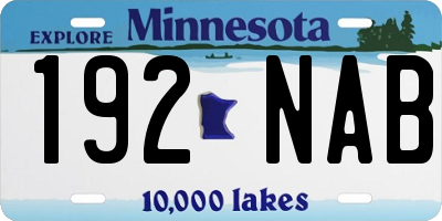 MN license plate 192NAB