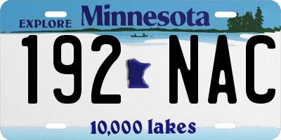 MN license plate 192NAC