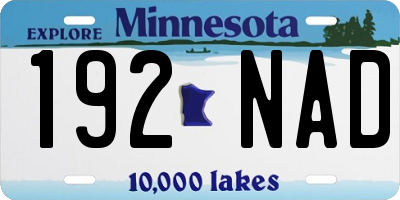 MN license plate 192NAD