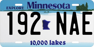 MN license plate 192NAE