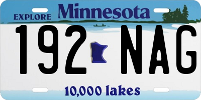 MN license plate 192NAG