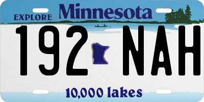 MN license plate 192NAH