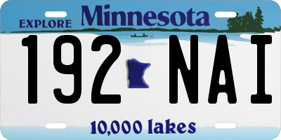 MN license plate 192NAI