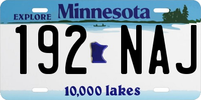 MN license plate 192NAJ
