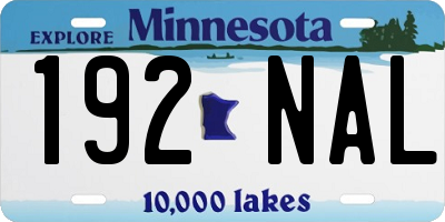 MN license plate 192NAL