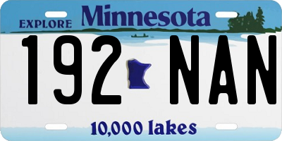 MN license plate 192NAN