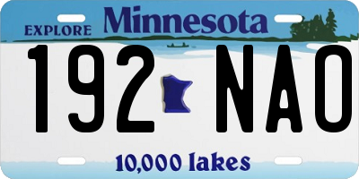 MN license plate 192NAO