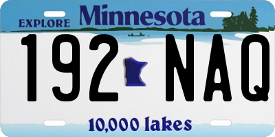 MN license plate 192NAQ