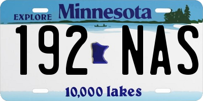 MN license plate 192NAS