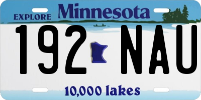 MN license plate 192NAU