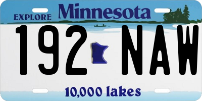 MN license plate 192NAW