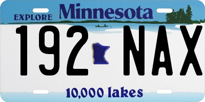 MN license plate 192NAX