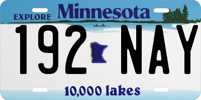 MN license plate 192NAY