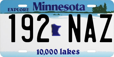 MN license plate 192NAZ