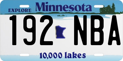 MN license plate 192NBA